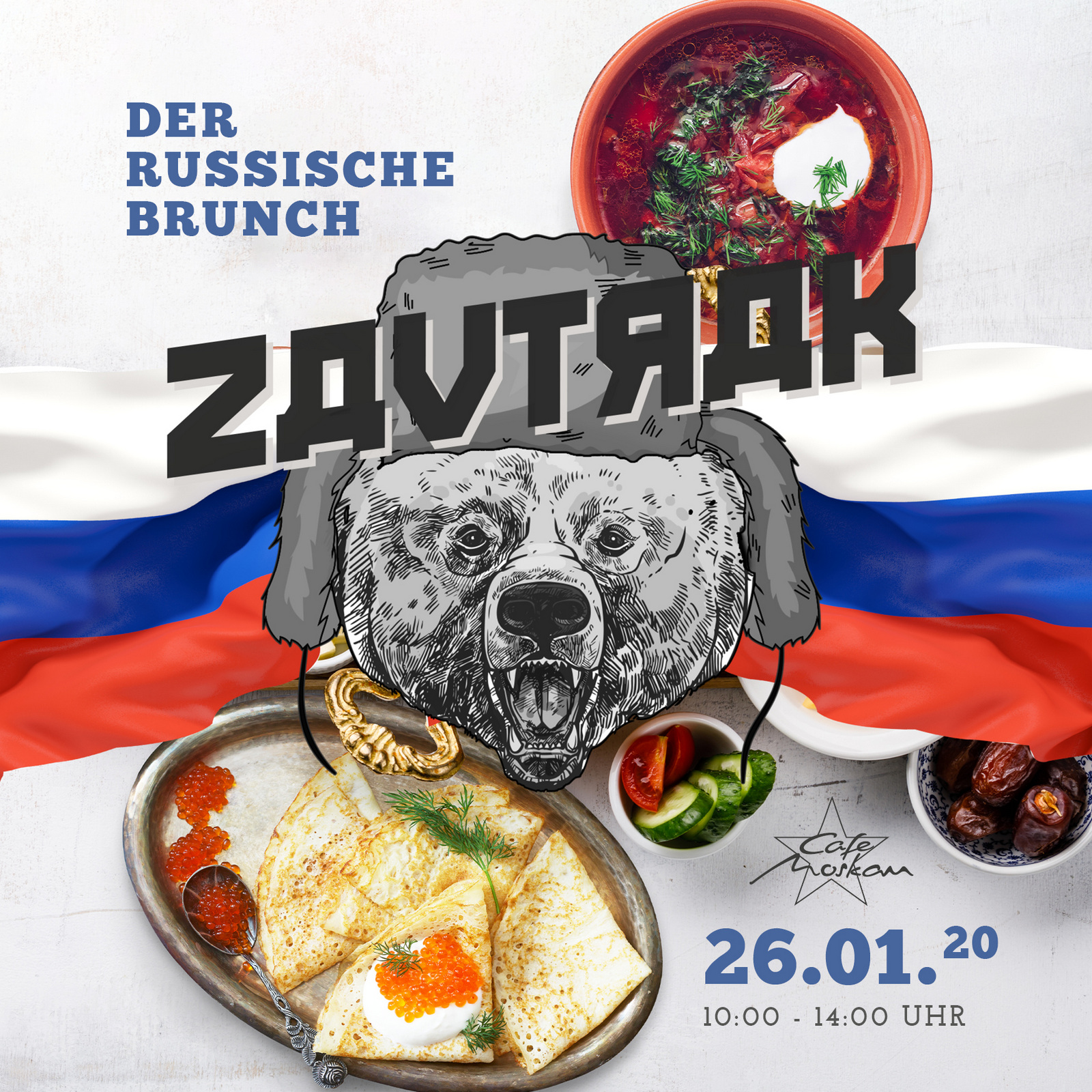 Zavtrak - Der russische Brunch  Angebote Cafe Moskau